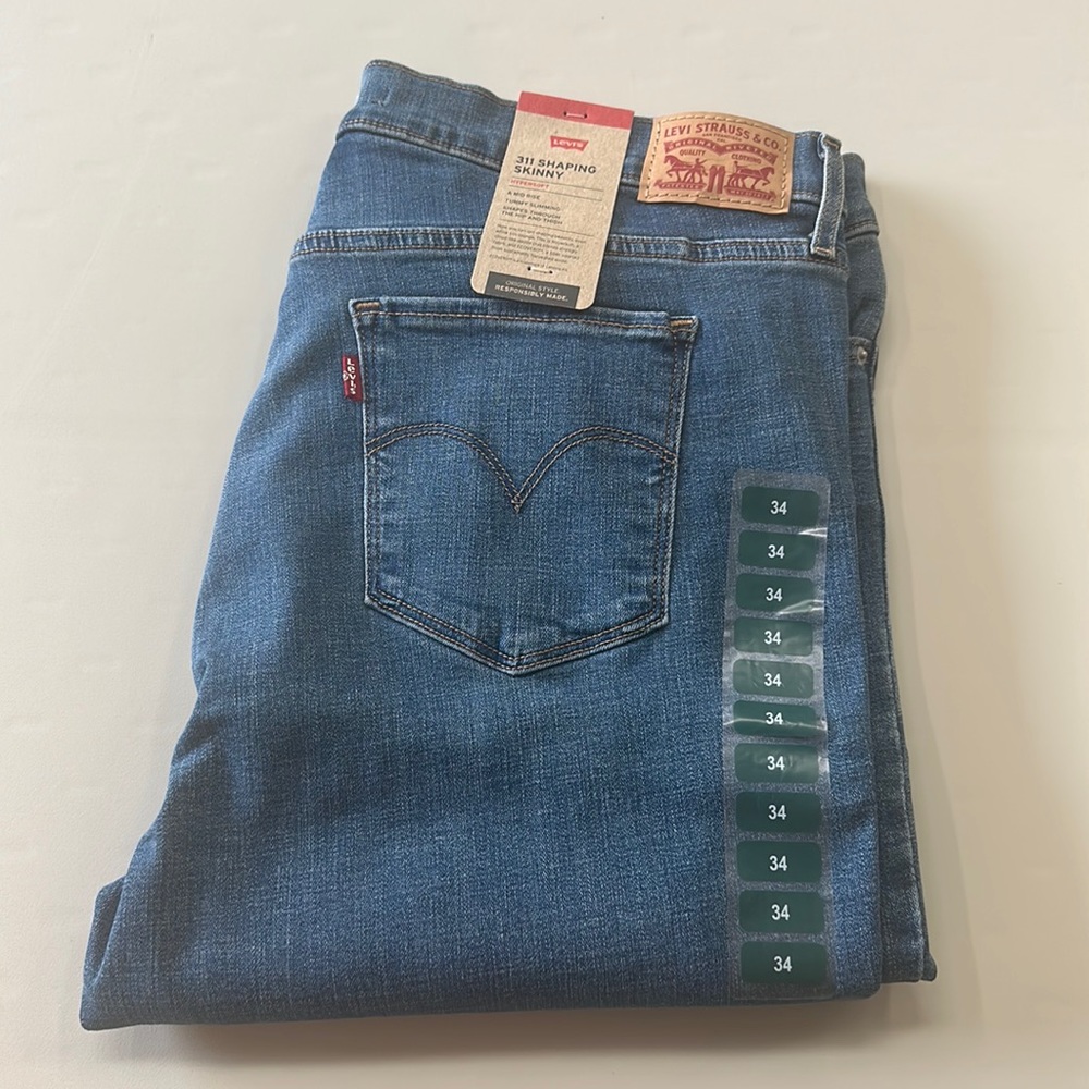 Levi's 311 shaping skinny a mid rise tummy swimming jean 34 x 30 NWT